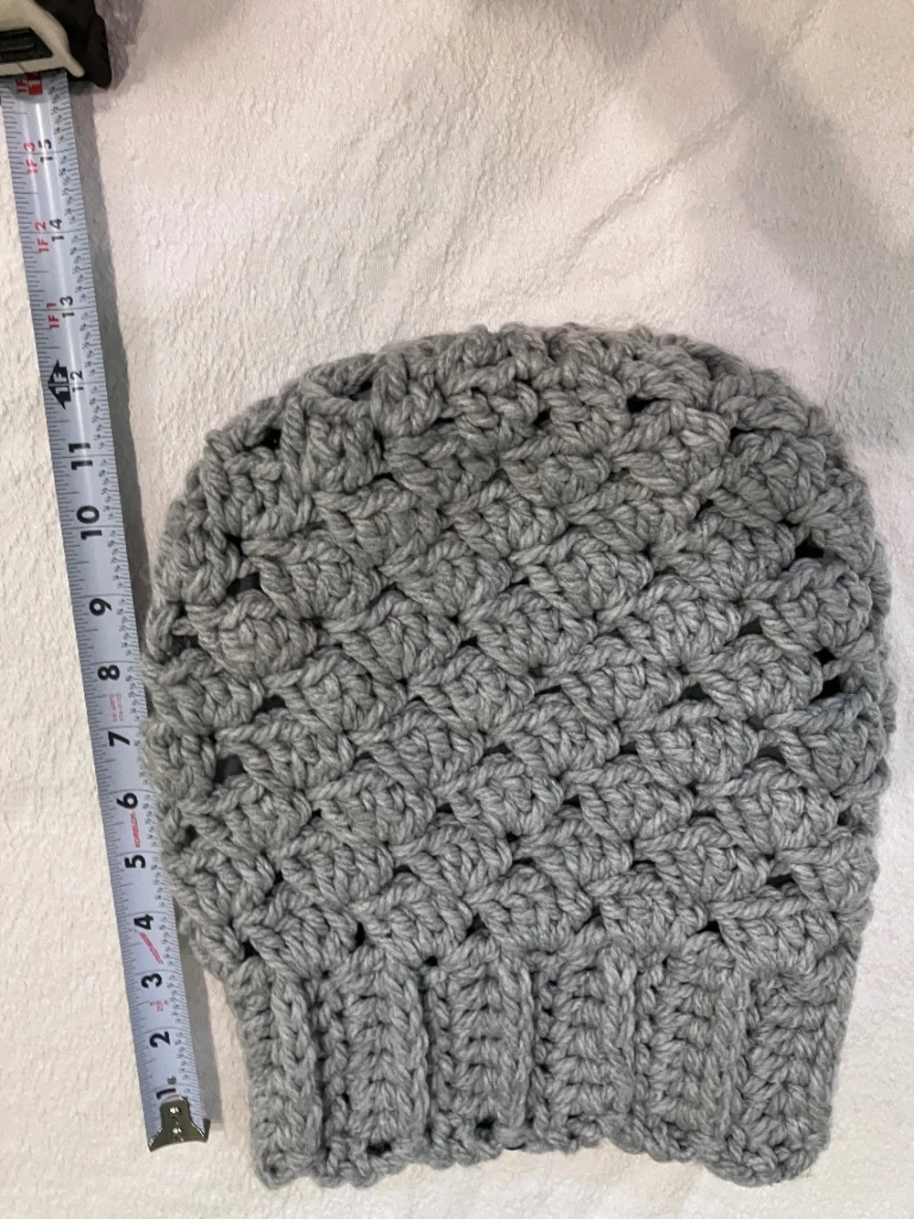 Hand-crocheted & satin-lined hat